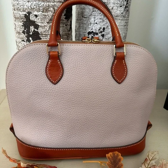 Dooney & Bourke Tan and Brown Double Zip Zip Dome Satchel - NWOT - Picture 4 of 12